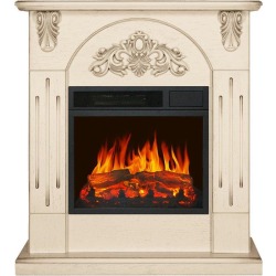 Каминокомплект Chester Wood - Алебастр темная патина с очагом Vision 18 LED FX