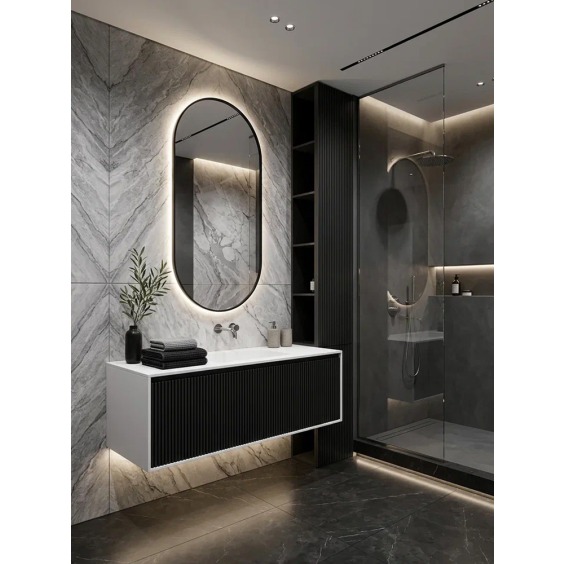 Зеркало для ванной Uperwood Next LED 50*100, бесконтактный сенсор, черное #4