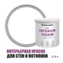 Краска интерьерная для стен и потолков износостойкая матовая Profipaints Eco Interior Vision 0.9л, Белая