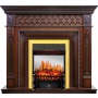 Каминокомплект Alexandria - махагон коричневый антик с очагом Fobos FX M Brass