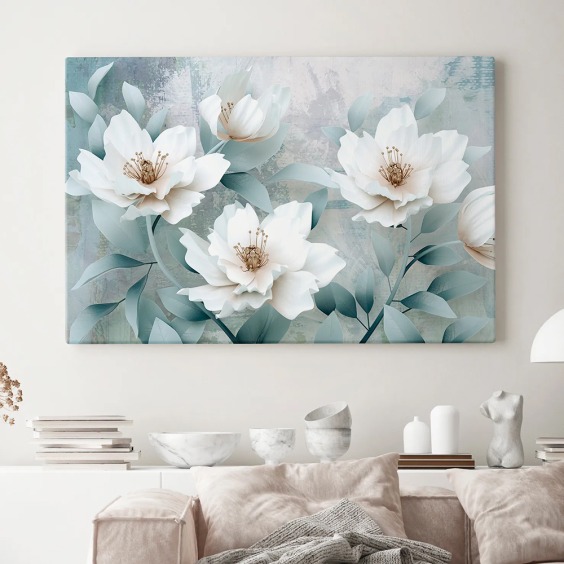 Интерьерная картина на стену "Цветы благополучия" большая, размер 80х115 см #1