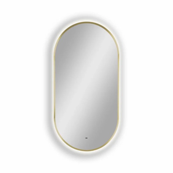 Зеркало для ванной Uperwood Next LED 50*100, бесконтактный сенсор, золотое #1