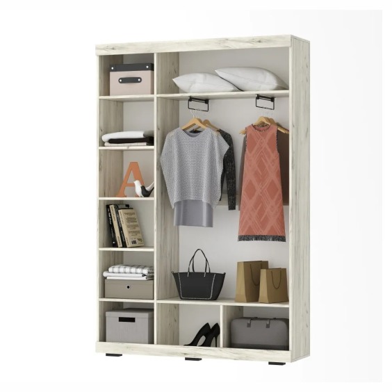 Шкаф Соната ШСЗ-1300 Крафт белый-Антрацит #2