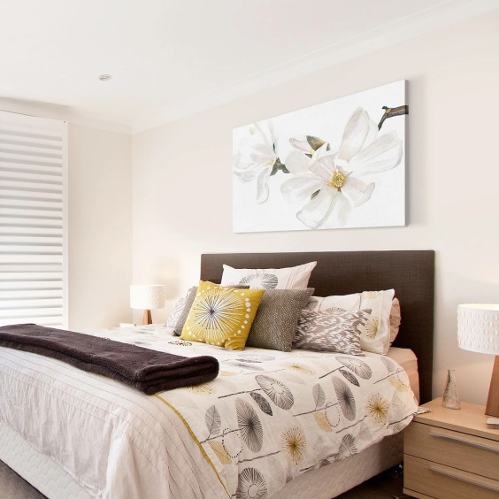 Интерьерная картина "Акварельная магнолия" на холсте, большая, размер 80х115 см #5