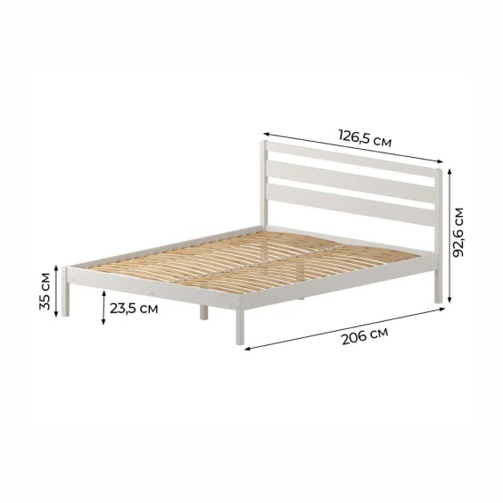Комплект кровать Лето База 120x200+В3, обработка белый #2 Комплект кровать Лето База 120x200+В3, обработка белый #2