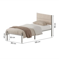Комплект кровать Металика Б80Х190+Г4 Цвет Серый + 2 компл сп vel-RS-1-80