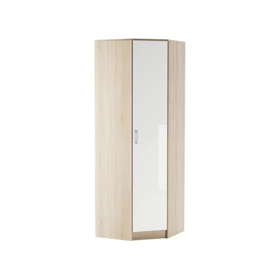 Шкаф Угловой Беатрис Сонома-Белый глянец #1