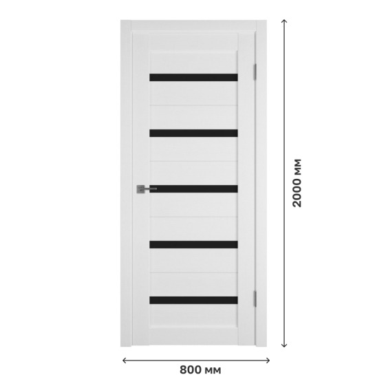 Дверное полотно Atum 7 Snow со стеклом Black Gloss, 800х2000 мм #1 Дверное полотно Atum 7 Snow со стеклом Black Gloss, 800х2000 мм #1