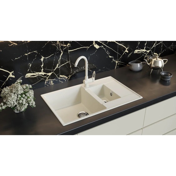 Мойка для кухни кварцевая Ulgran Quartz Prima 780-01, жасмин, 1,5 чаши #2