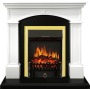 Каминокомплект Langford - Белый с черным с очагом Fobos FX Brass