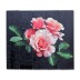 Картина "Четыре нежные розы на черном фоне" 40х40 см