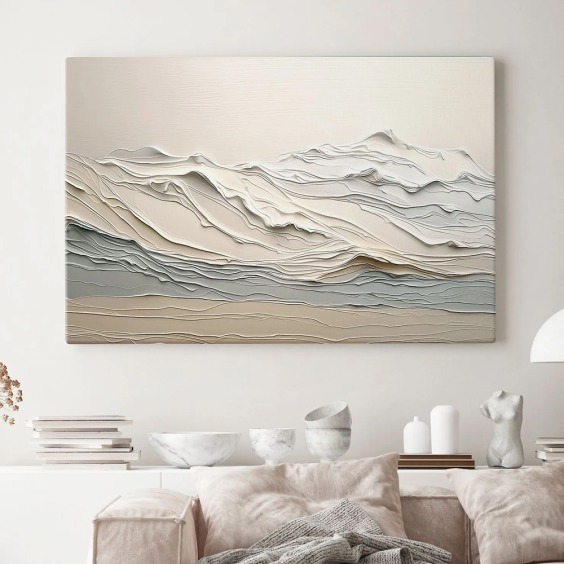 Картина на стену большая на холсте интерьерная “Горы Абстракция”, размер 80х115 см #1