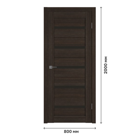 Дверное полотно Atum 7 Wenge со стеклом Black Gloss, 800х2000 мм #1