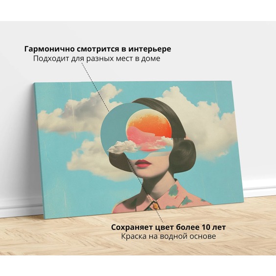 Интерьерная картина "Ретро закат" на холсте, большая, размер 30х45 см #6 Интерьерная картина "Ретро закат" на холсте, большая, размер 30х45 см #6