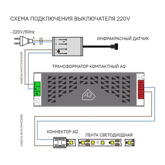 Выключатель AQ Switch инфракрасный двухфункциональный, черный, 220V 250W #5