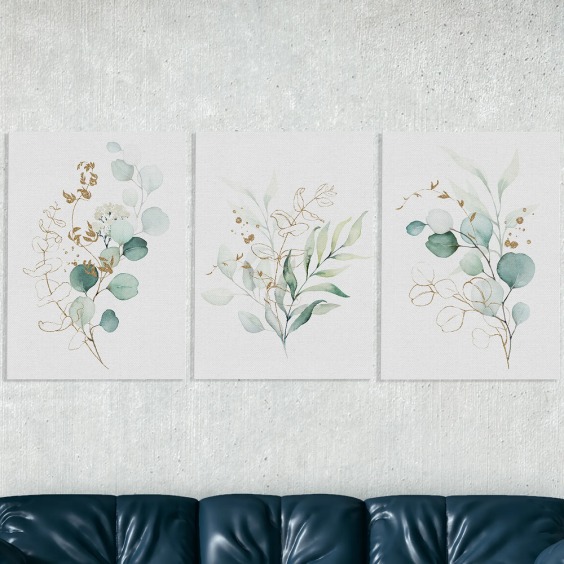 Интерьерная модульная картина "Фантомные цветы", в наборе 3 вертикальные картины, размер каждой 45х30 см, общий размер 45х90 см #7