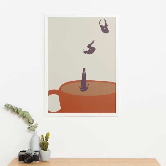 Интерьерная картина "Чашка кофе" на холсте, большая, размер 90х60 см #6