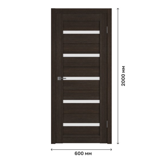 Дверное полотно Atum 7 Wenge со стеклом White Cloud, 600х2000 мм #1