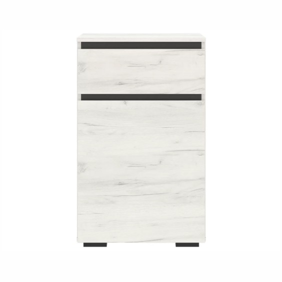 Тумба Гретта 1С1Я Крафт белый-Антрацит (прихожая) #3