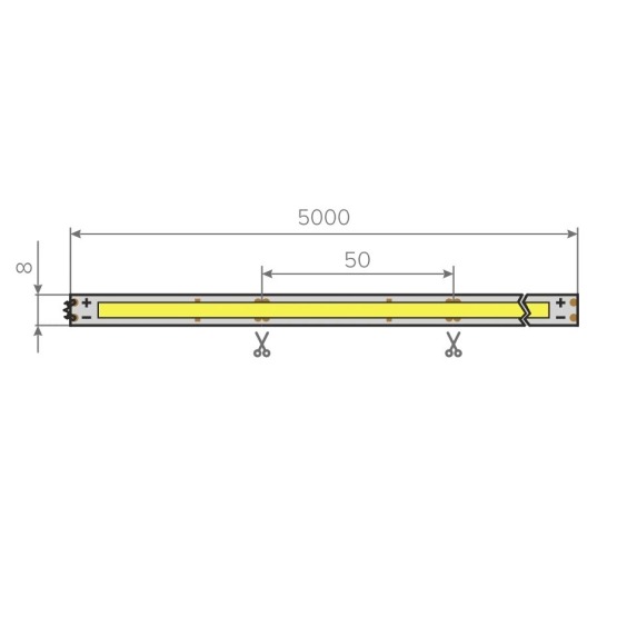 Лента светодиодная AQ Led-Line COB, 480 LED/м 24V 14W/м 8 мм IP20 Холодный белый (6300-6700 К), 5 м (15.0034) #5