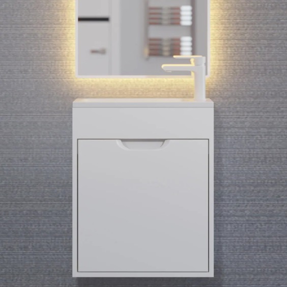 Тумба под раковину для ванной подвесная Uperwood Modul 50х21х60 см, белая матовая #9