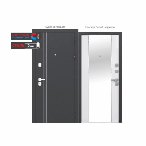 Стальная дверь Ferroni Luxor Cеребро Зеркало #1