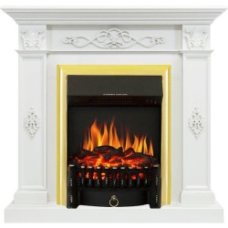 Каминокомплект Derby - Белый дуб с очагом Fobos FX Brass