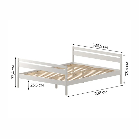 Комплект кровать Лето База 180x200+Н3+Н3, обработка белый #2