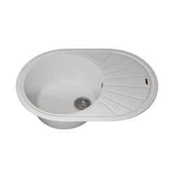 Кухонная мойка кварцевая Uperwood Quartz UPD-02-01, овальная, белая
