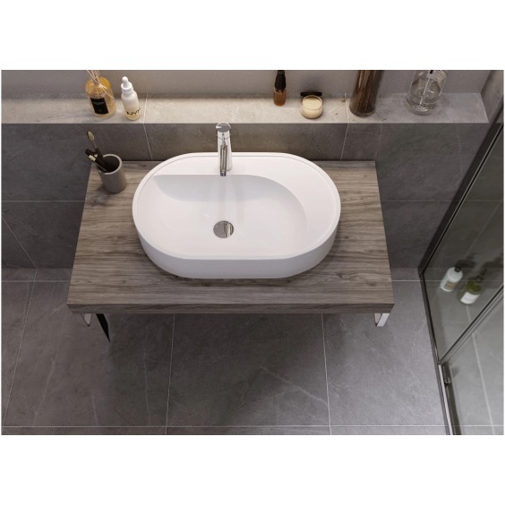 Раковина накладная для ванной Uperwood Luna 60х36х11,5 см, овальная, белая глянцевая #6