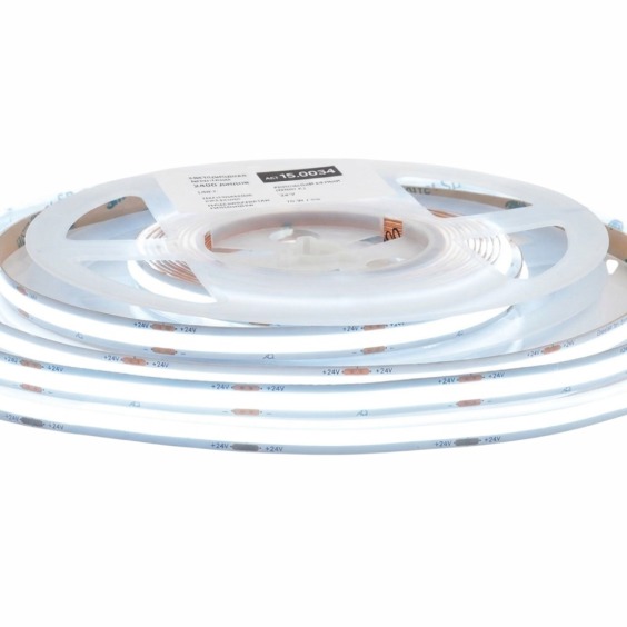 Лента светодиодная AQ Led-Line COB, 480 LED/м 24V 14W/м 8 мм IP20 Холодный белый (6300-6700 К), 5 м (15.0034) #1