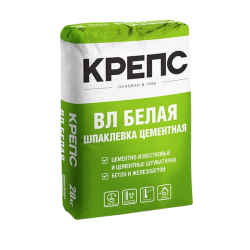 Крепс ВЛ Финишная цементная шпаклевка белая 20кг (56шт)