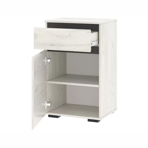 Тумба Гретта 1С1Я Крафт белый-Антрацит (прихожая) #2