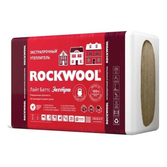 Утеплитель Rockwool Лайт Баттс Экстра 1000х600х100 мм, 4 шт. уп #2