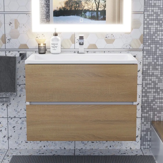 Раковина для ванной 70 см, Uperwood Barsa, белая глянцевая #7