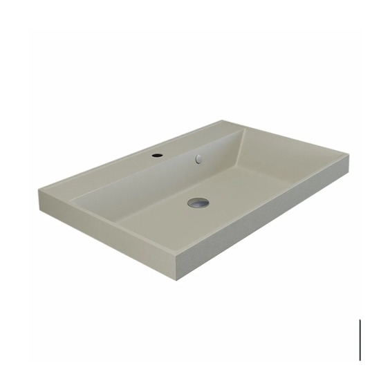 Раковина для ванной кварцевая Uperwood Classic Quartz 70х45х15 см, бежевая матовая, лён #2