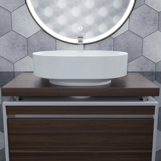 Раковина накладная для ванной Uperwood Aura 60х40,4х17,5 см, овальная, белая глянцевая #4