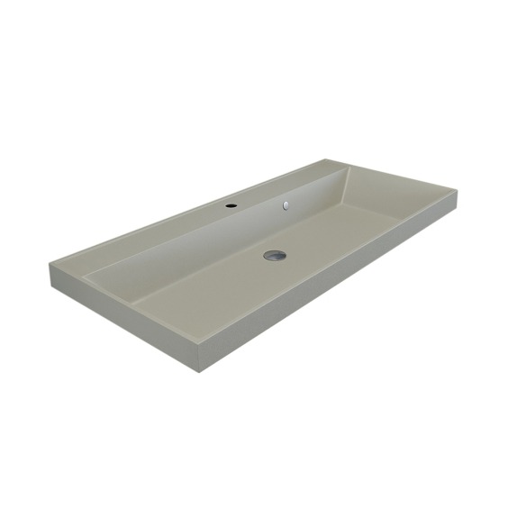 Раковина для ванной кварцевая Uperwood Classic Quartz 100х45х15 см, бежевая матовая, лён #2