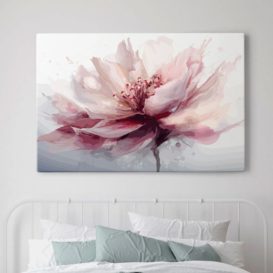 Интерьерная картина "Нежно-розовый цветок" на холсте, большая, размер 80х115 см #7