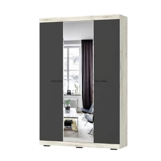 Шкаф Соната ШСЗ-1300 Крафт белый-Антрацит #1