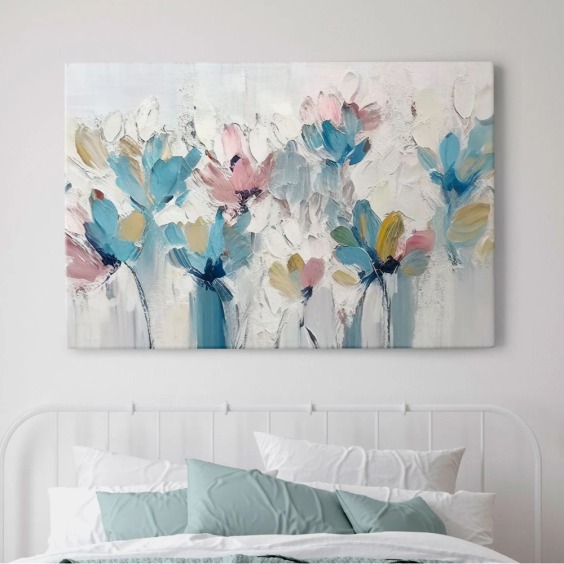 Картина на стену большая на холсте интерьерная "Цветки", 60х90 см #1