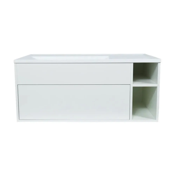 Тумба под раковину для ванной подвесная Uperwood Lotus Premium 100х50х42 см, белая #1