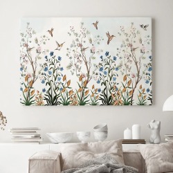 Интерьерная картина "Колибри в поле" на холсте, большая, размер 60х90 см