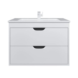 Тумба под раковину для ванной подвесная Uperwood Modul 75х44,4х55 см, белая/графит