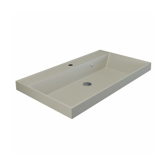 Раковина для ванной кварцевая Uperwood Classic Quartz 80х45х15 см, бежевая матовая, лён #2