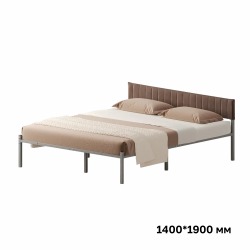 Комплект Лофт кровать 140х190 серая с коричневым чехлом тк 03