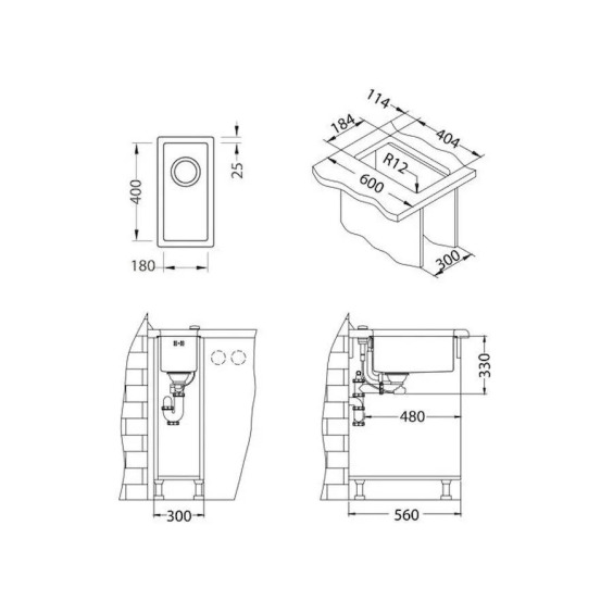 Alveus Quadrix 10 BRS-90 230 X 450 X 175 кухонная мойка #2