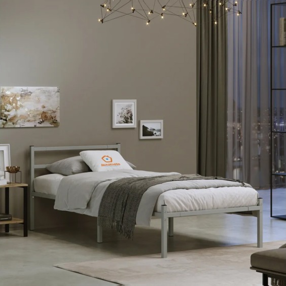 Односпальная кровать металлическая Лофт компакт, 80х190 см, Серый #3 Односпальная кровать металлическая Лофт компакт, 80х190 см, Серый #3