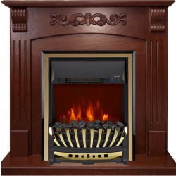 Каминокомплект Sorrento угловой - Орех с очагом Aspen Gold