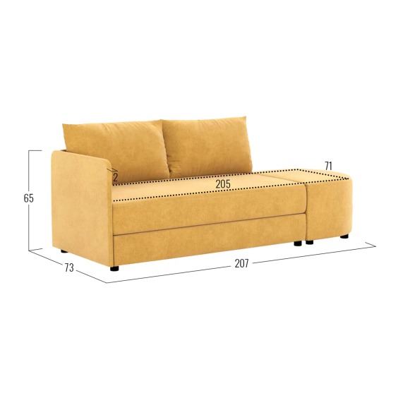 Прямой диван Стелс Горчичный, рогожка #8 Прямой диван Стелс Горчичный, рогожка #8